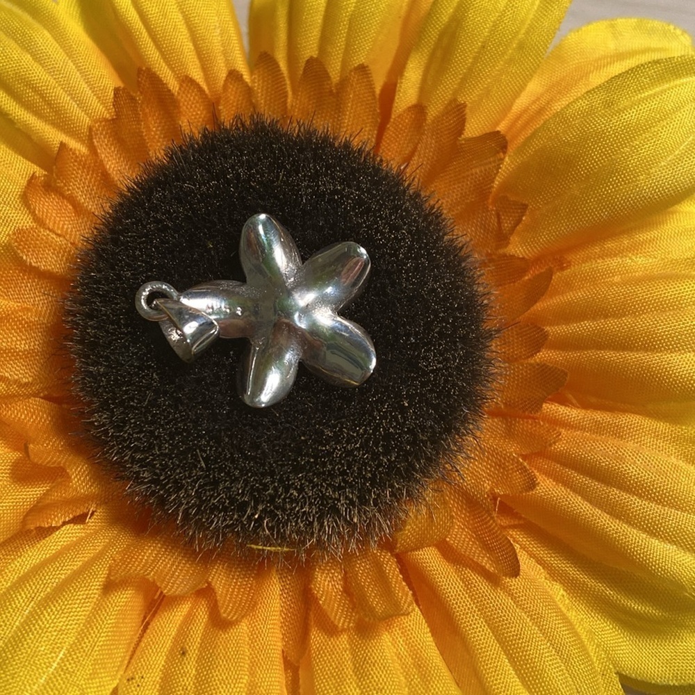Sterling Silver Flower Pendant - Picture 2 of 2